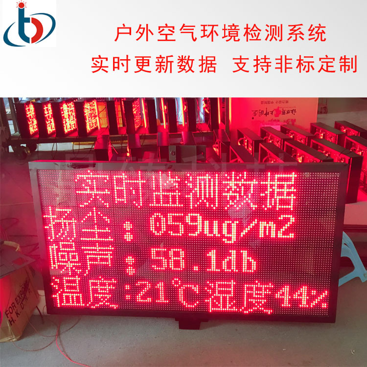 戶外4行8字環(huán)?？諝赓|(zhì)量檢測屏 粉塵看板工地?fù)P